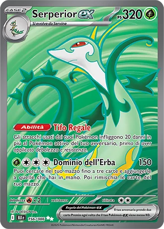 Serperior ex Luce Nera carta Pokémon italiana