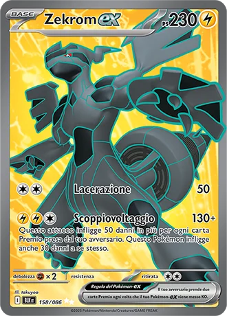 Zekrom ex Luce Nera carta Pokémon italiana