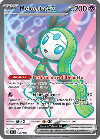 Meloetta ex Luce Nera carta Pokémon italiana