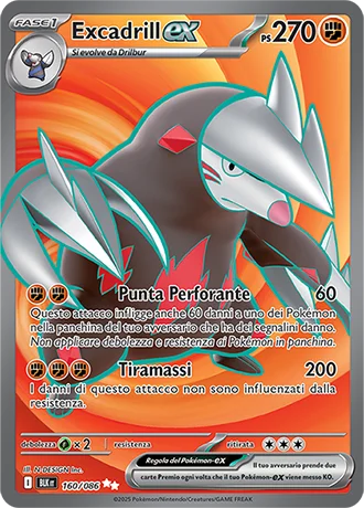 Excadrill ex Luce Nera carta Pokémon italiana