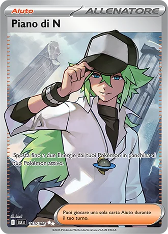Piano di N Luce Nera carta Pokémon italiana