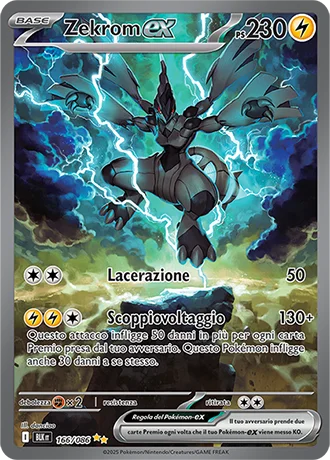 Zekrom ex Luce Nera carta Pokémon italiana