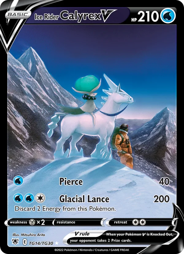 Calyrex Cavaliere Glaciale V Lucentezza Siderale carta Pokémon italiana TG