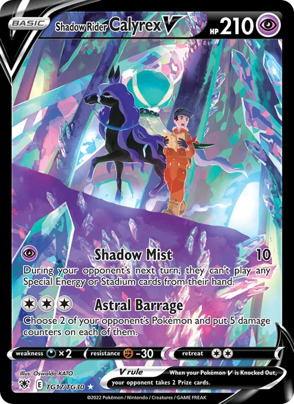 Calyrex Cavaliere Spettrale V Lucentezza Siderale carta Pokémon italiana TG