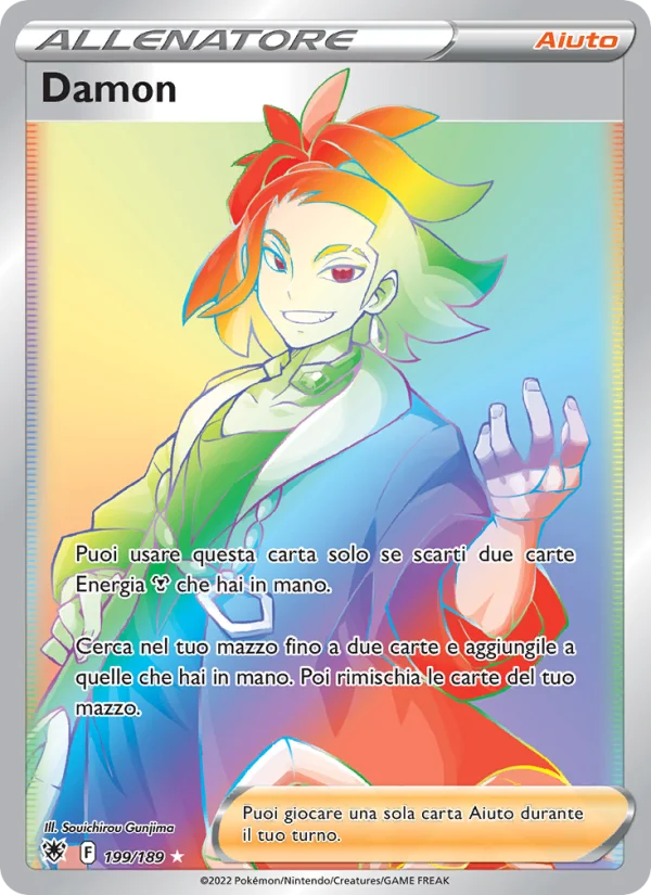 Damon Lucentezza Siderale carta Pokémon italiana RR