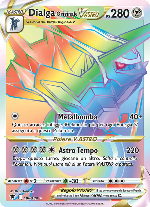 Dialga Originale V ASTRO Lucentezza Siderale carta Pokémon italiana RR