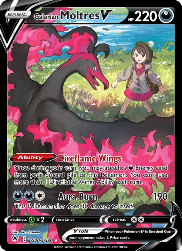 Moltres di Galar V Lucentezza Siderale carta Pokémon italiana TG