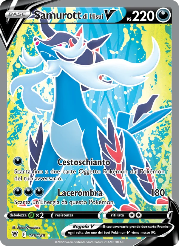 Samurott di Hisui V Lucentezza Siderale carta Pokémon italiana UR