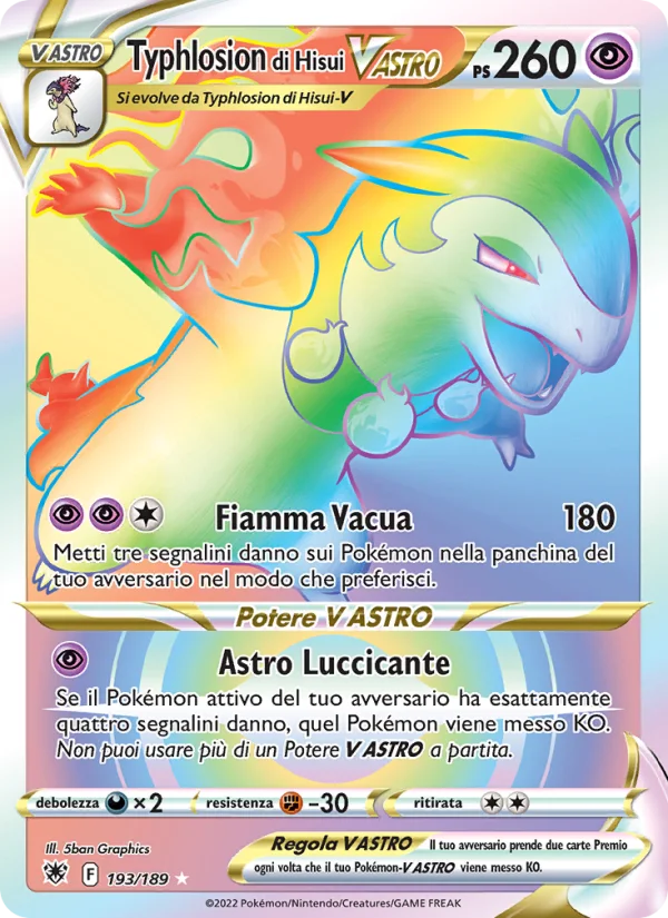 Typhlosion di Hisui V ASTRO Lucentezza Siderale carta Pokémon italiana RR
