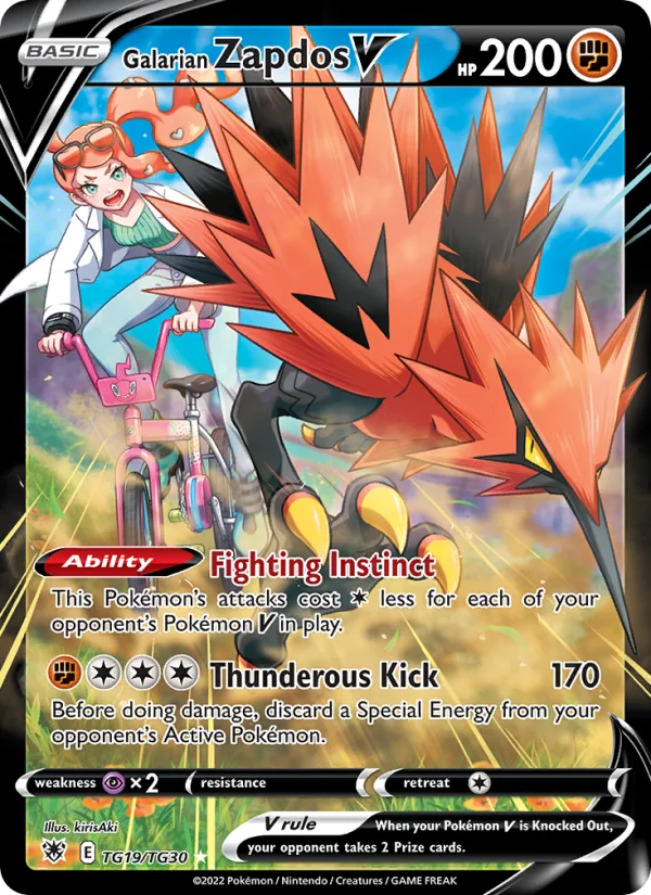 Zapdos di Galar V Lucentezza Siderale carta Pokémon italiana TG
