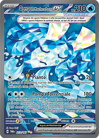 Ogerpon Maschera Pozzo ex Crepuscolo Mascherato carta Pokémon italiana
