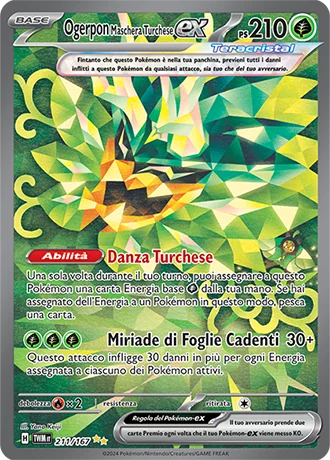 Ogerpon Maschera Turchese ex Crepuscolo Mascherato carta Pokémon italiana