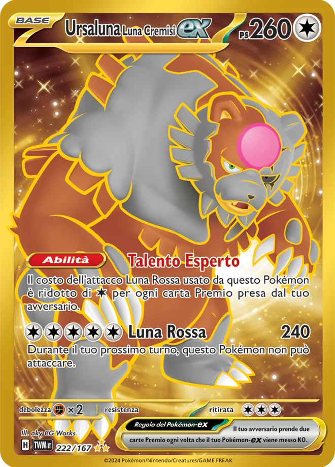 Ursaluna Luna Cremisi ex Crepuscolo Mascherato carta Pokémon italiana