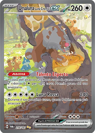 Ursaluna Luna Cremisi ex Crepuscolo Mascherato carta Pokémon italiana