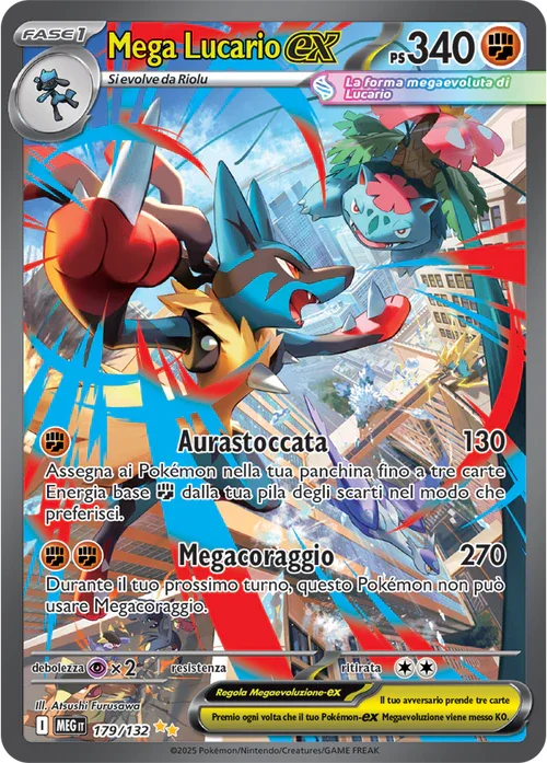 Mega Lucario ex Mega Evoluzione carta Pokémon italiana