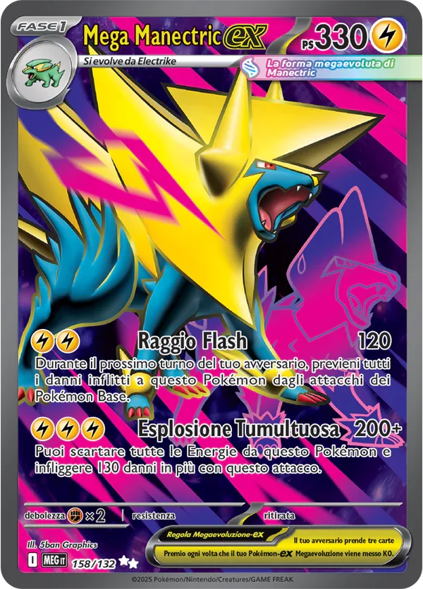 Mega Manectric ex Mega Evoluzione carta Pokémon italiana UR