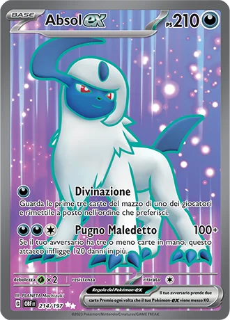 Absol ex Ossidiana Infuocata carta Pokémon italiana
