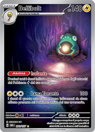 Bellibolt Ossidiana Infuocata carta Pokémon italiana IR