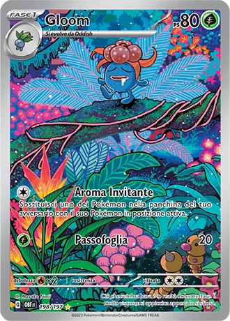 Gloom Ossidiana Infuocata carta Pokémon italiana