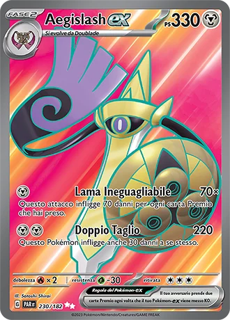 Aegislash ex Paradosso Temporale carta Pokémon italiana