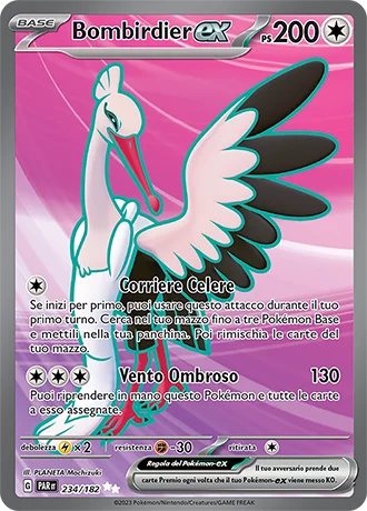 Bombirdier ex Paradosso Temporale carta Pokémon italiana