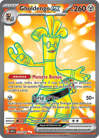Gholdengo ex Paradosso Temporale carta Pokémon italiana UR