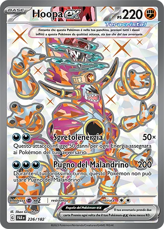 Hoopa ex Paradosso Temporale carta Pokémon italiana