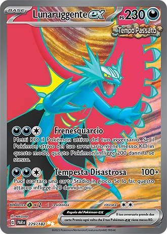 Lunaruggente ex Paradosso Temporale carta Pokémon italiana UR