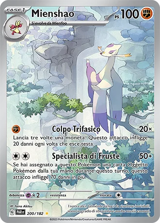 Mienshao Paradosso Temporale carta Pokémon italiana IR