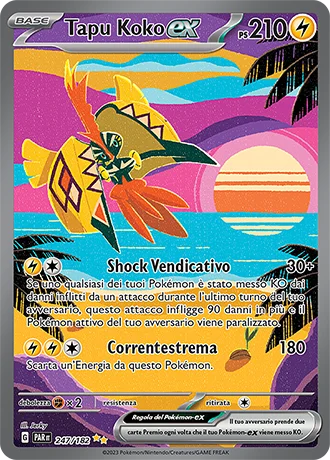 Tapu Koko ex Paradosso Temporale carta Pokémon italiana