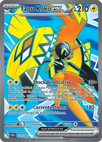 Tapu Koko ex Paradosso Temporale carta Pokémon italiana