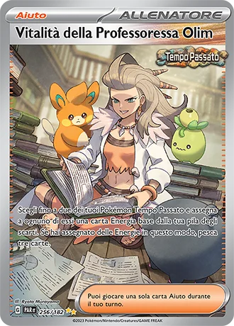 Vitalità della Professoressa Olim Paradosso Temporale carta Pokémon italiana