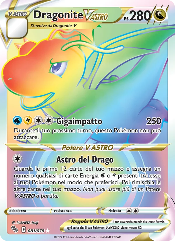 Dragonite V ASTRO Pokémon GO carta Pokémon italiana RR