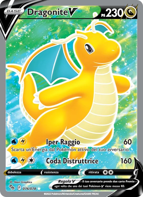 Dragonite V Pokémon GO carta Pokémon italiana UR