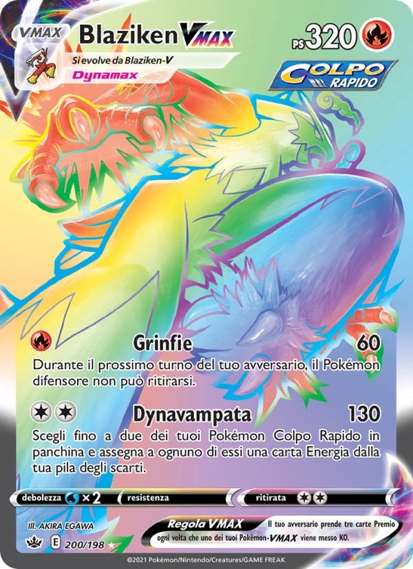 Blaziken VMAX Regno Glaciale carta Pokémon italiana