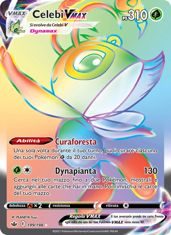 Celebi VMAX Regno Glaciale carta Pokémon italiana