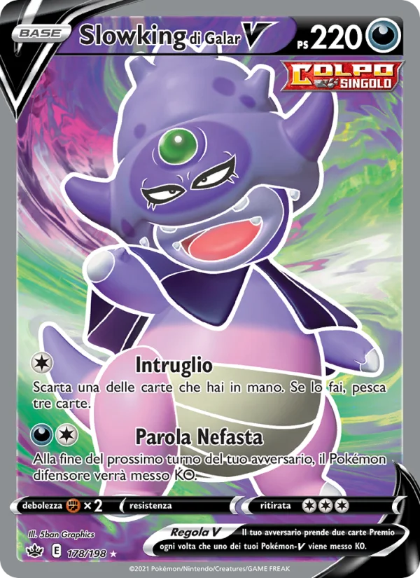 Slowking di Galar V Regno Glaciale carta Pokémon italiana UR