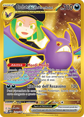 Crobat ex del Team Rocket Rivali Predestinati carta Pokémon italiana