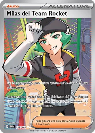 Milas del Team Rocket Rivali Predestinati carta Pokémon italiana UR