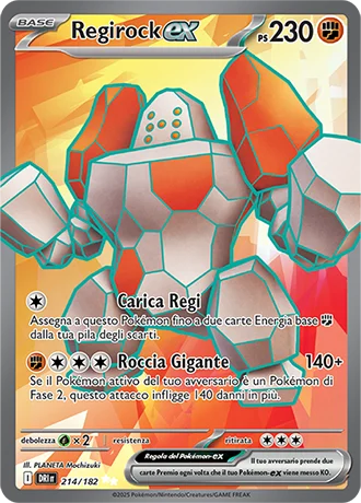 Regirock ex Rivali Predestinati carta Pokémon italiana UR