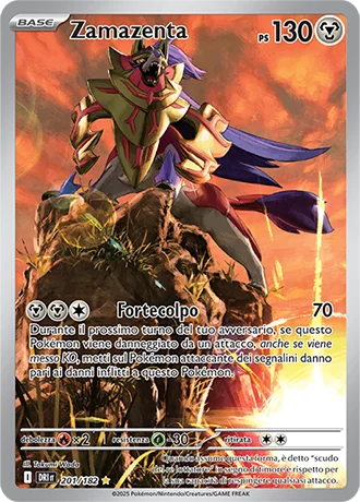 Zamazenta Rivali Predestinati carta Pokémon italiana