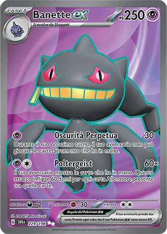 Banette ex Scarlatto e Violetto carta Pokémon italiana