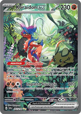 Koraidon ex Scarlatto e Violetto carta Pokémon italiana