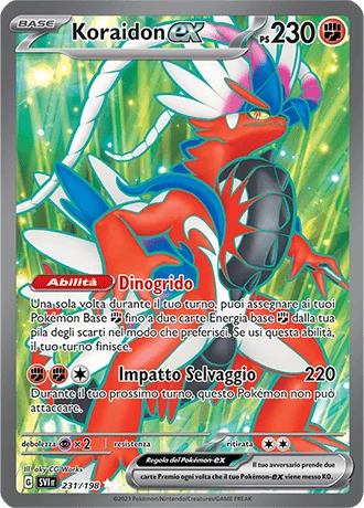 Koraidon ex Scarlatto e Violetto carta Pokémon italiana