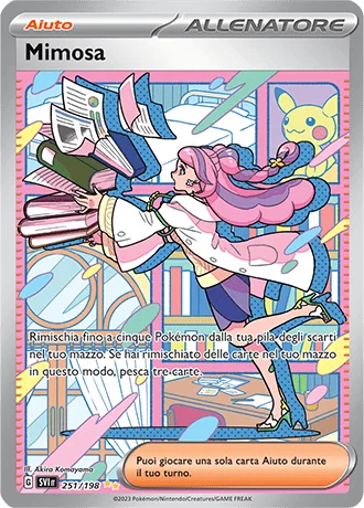 Mimosa Scarlatto e Violetto carta Pokémon italiana