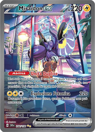 Miraidon ex Scarlatto e Violetto carta Pokémon italiana