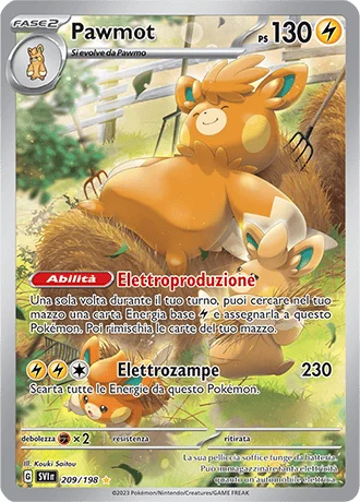 Pawmot Scarlatto e Violetto carta Pokémon italiana