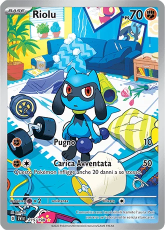 Riolu Scarlatto e Violetto carta Pokémon italiana