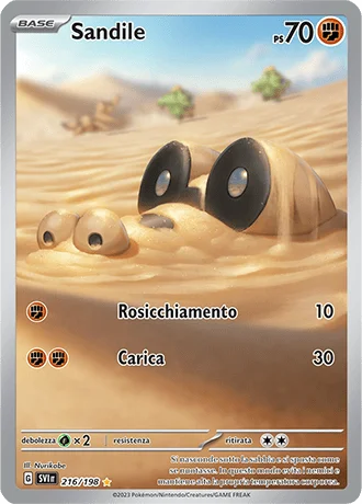Sandile Scarlatto e Violetto carta Pokémon italiana