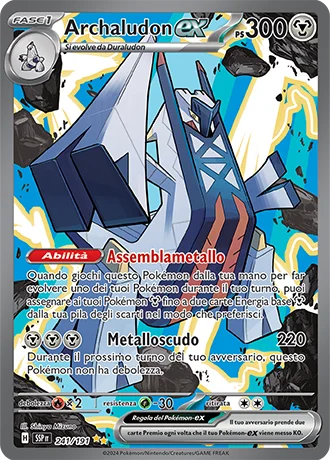 Archaludon ex Scintille Folgoranti carta Pokémon italiana